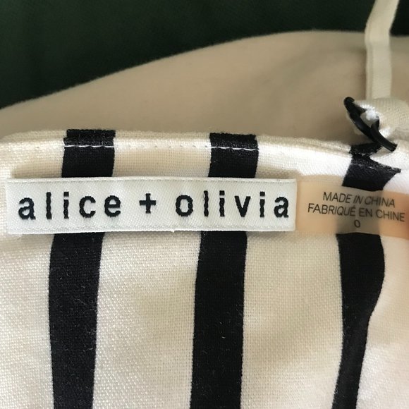 alice + olivia Black and White Striped Jumpsuit Spaghetti Strap Summer Romper 0 - Picture 5 of 12